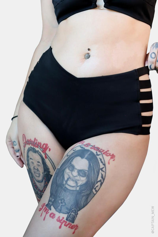 Black Widow High Waisted Bikini Bottoms