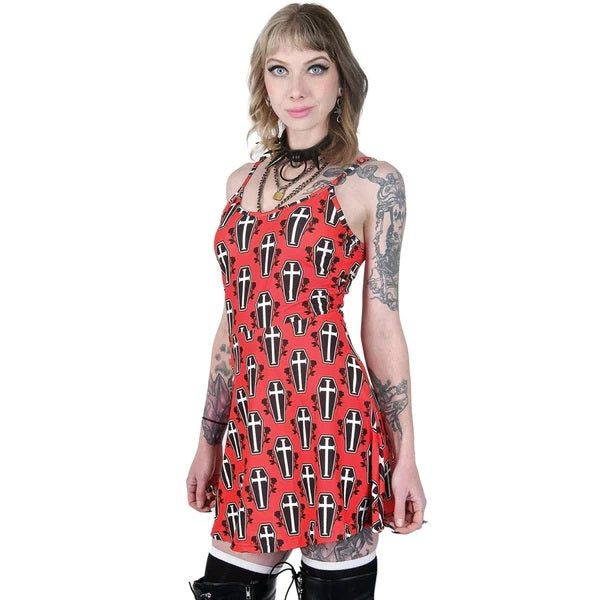 Coffin Roses Skater Dress