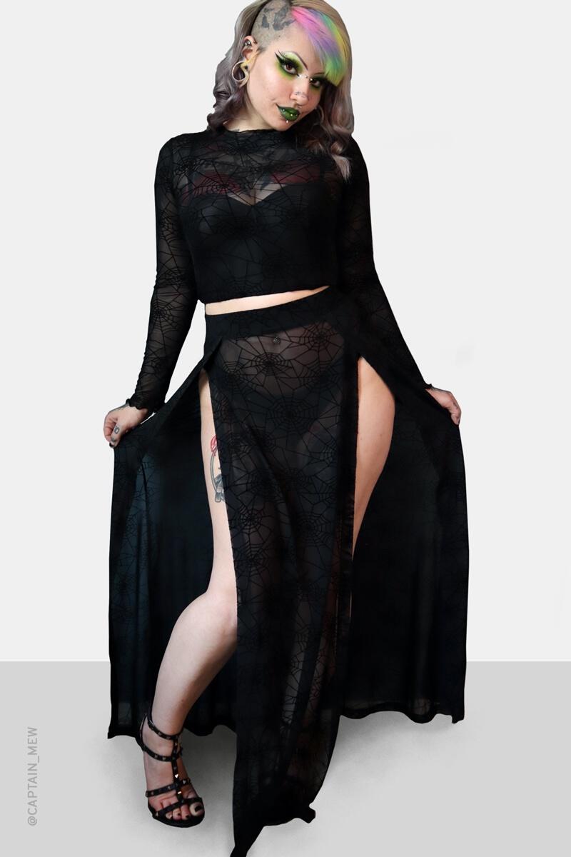 Spiderweb Mesh M-Line Skirt
