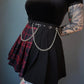 Tartan Pleated Chain Skirt